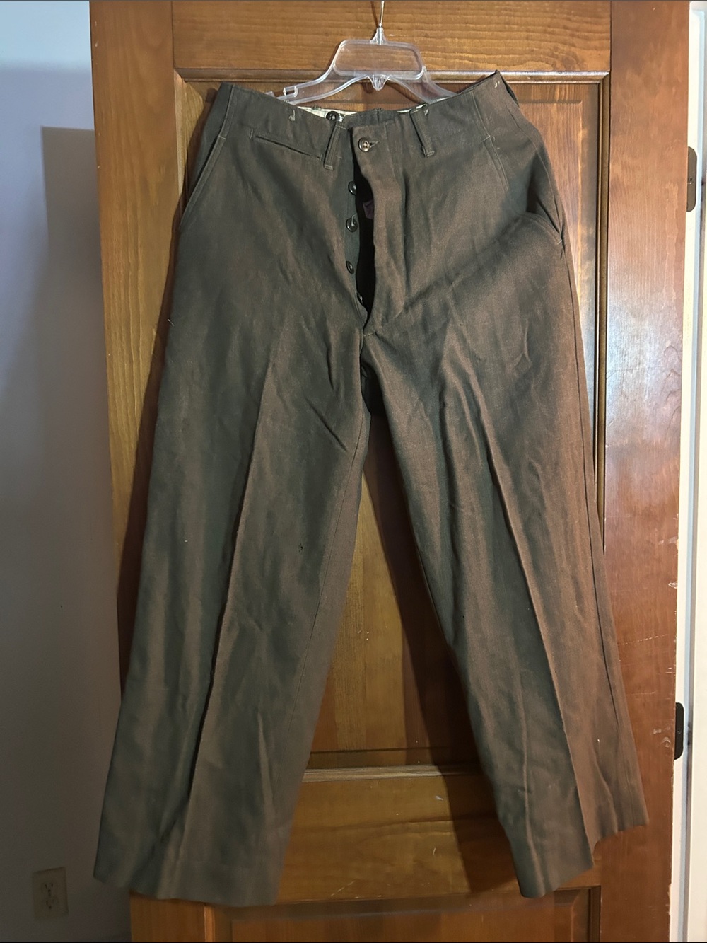 Vintage authentic men's army pants probably circa 1950s Size 30 waist 29 wool